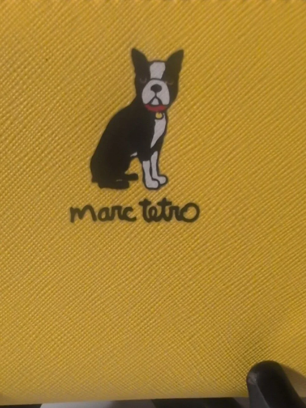 NWOT Marc Tetro Yellow Dog Zip Wallet - Cute Black Dog Design